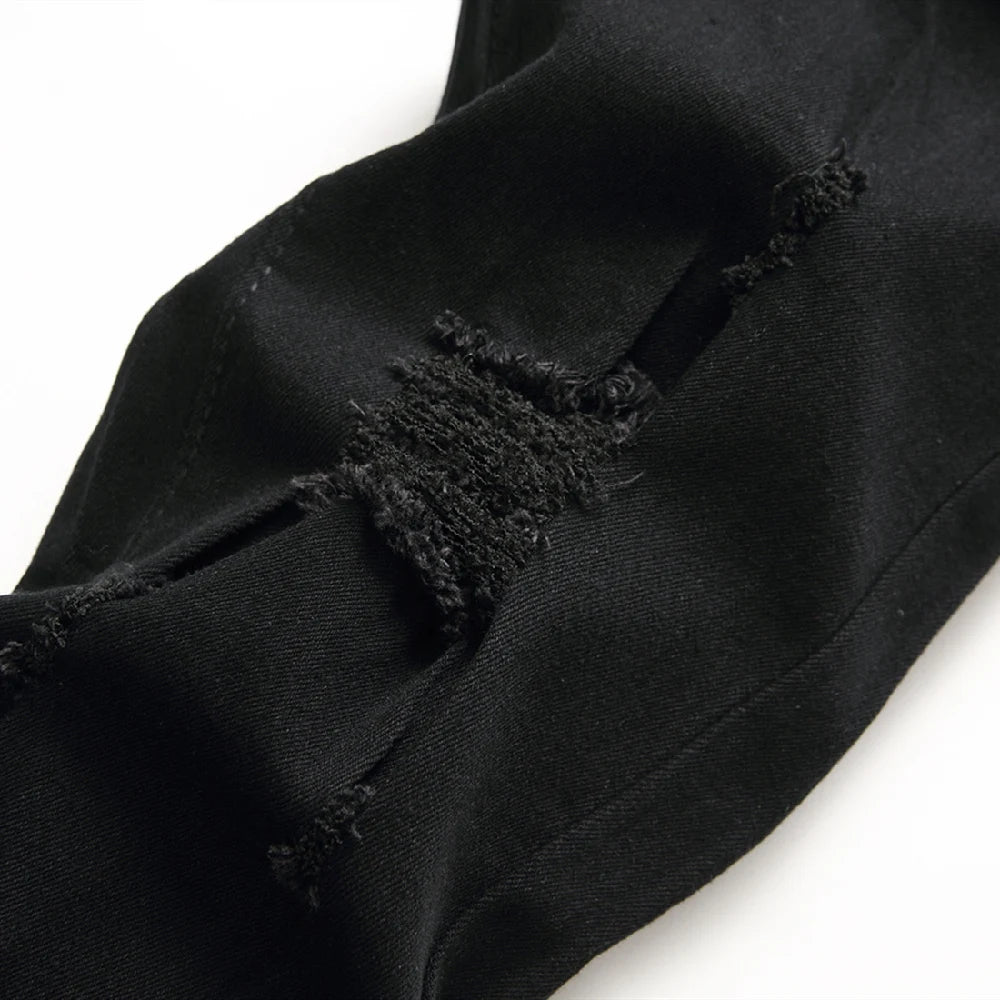 Jeans For Men Fashion Ripped Biker Skinny Jeans Men's clothing Denim