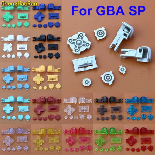 Plastic Full Set Button For Gameboy Advance GBA SP Game Replacement Button Kit D Pad ABLR Select Start Power ON OFF Volume Key