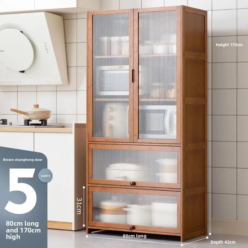 Kitchen shelf, floor standing multifunctional bowl cabinet, microwave oven cabinet, dining side storage cabinet