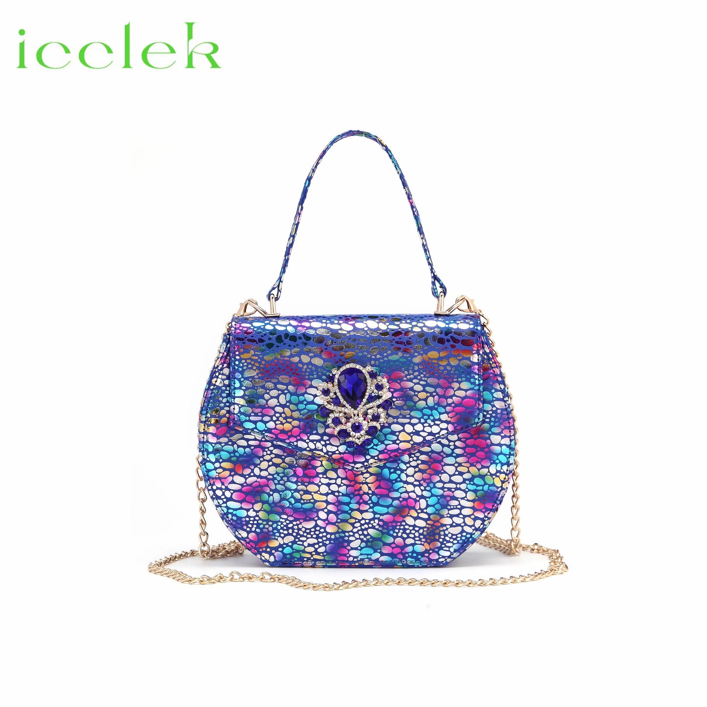 2024 High Quality New Mixed Color Pointed Toe Royal Blue Ladies Shoes Matching Bag Set For Women Wedding Party