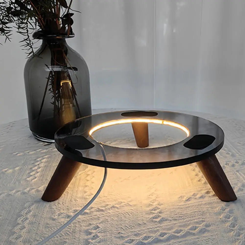 For Harman Kardon Glass 2/3/4th Solid Wood Base Desktop Display Shock-absorbing Audio Stand For Harman Kardon Aura Studio