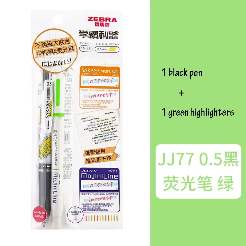 Zebra SARASA MARK ON Gel Pens Retractable No Smearing Quick-Drying Grid Body 0.4/0.5mm Japanese Pen Stationery School Supplies