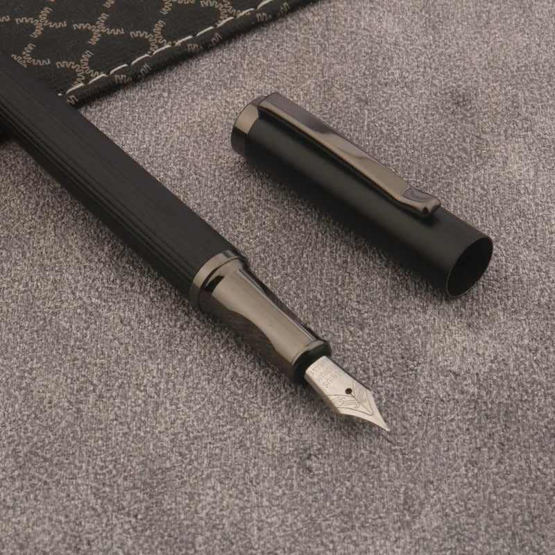1pc metal fountain pen black Gun gray Roman Column Student Stationery Office Supplies