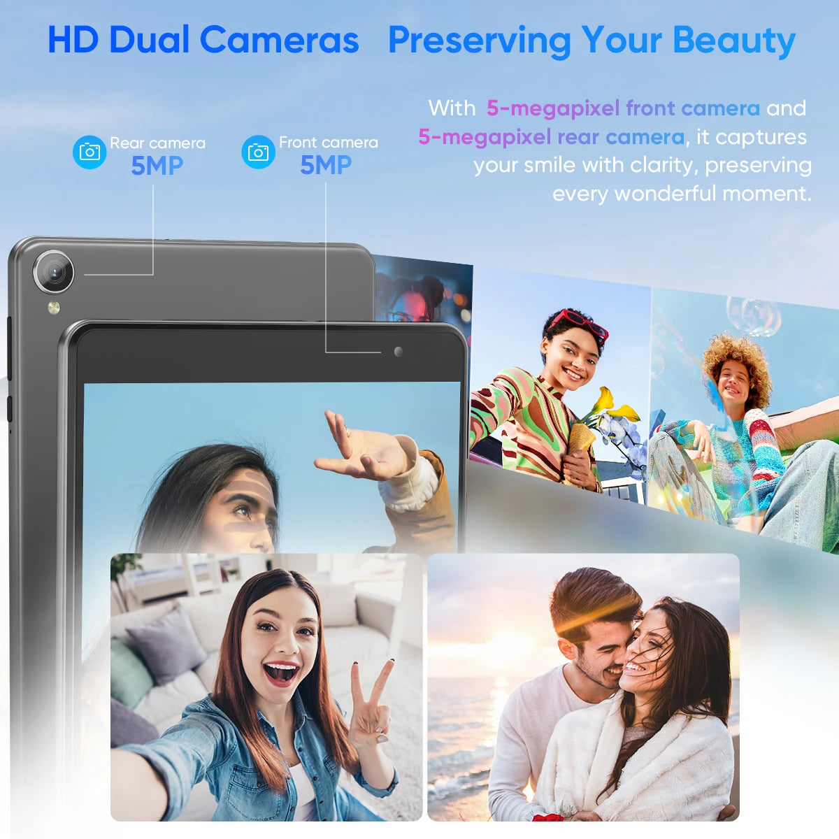 N-one 8 Inch 12GB RAM Android 14 Tablet Computer with Octa-core, Newest Tablet Support 5G WiFi