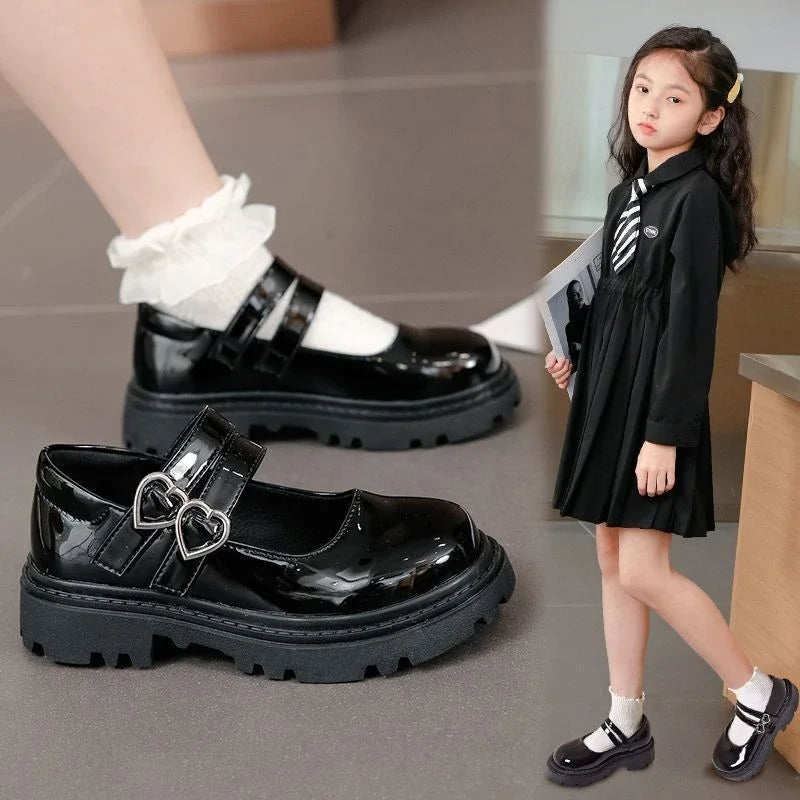 2025 Spring Children Leather Shoes for Girls Autumn New Fashion Korean Style Soft Bottom Anti-slippery Versatile Chic Dress Shoe
