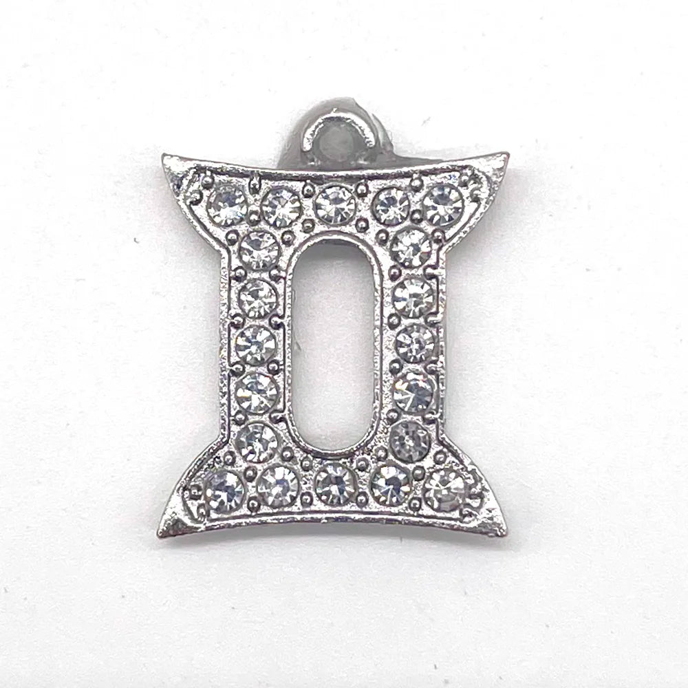 the Zodiac Metal Bling Rhinestone Shiny Silvery Shoe Charms for Clogs Sandals Decoration Shoe Buckle for Girls Gif