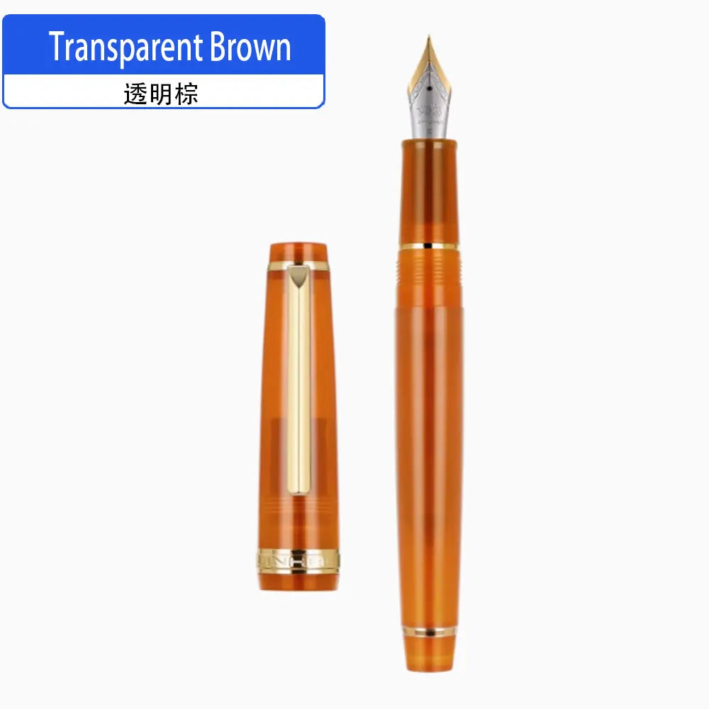 Jinhao 82 Gold Clip Series Luxury Resin Metal EF/F/M/Curved Nib Fountain Pen Rotation Opening Ink Pens School Office Supplies