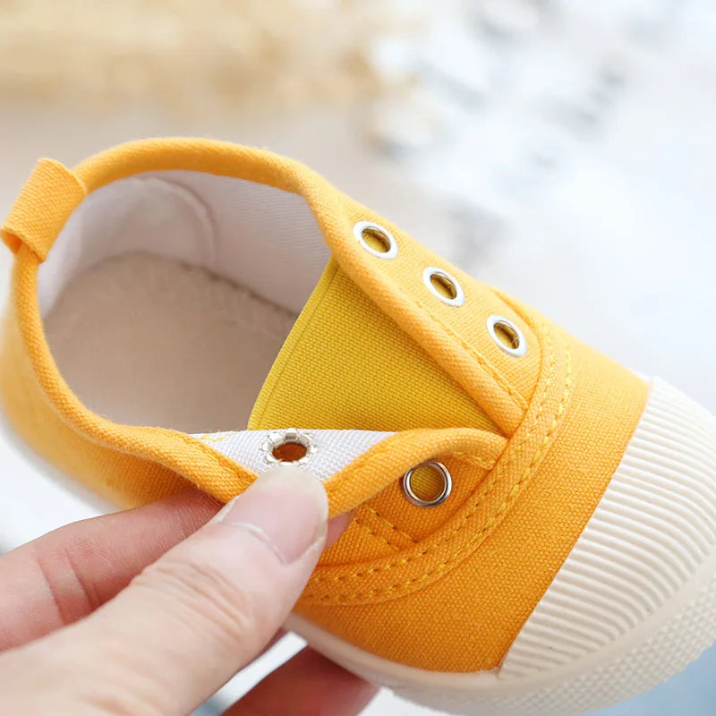 New Children's Low Cut Canvas Shoes Breathable Boys' Cloth Shoes Fashion Girls' Casual Shoes Colored Biscuit Shoes