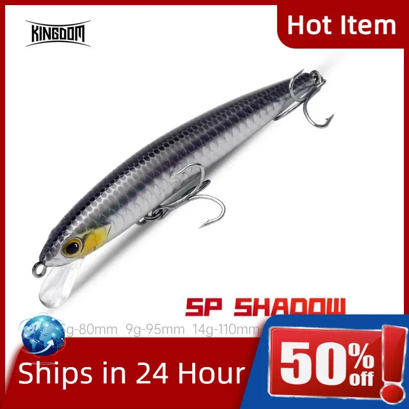KINGDOM SP Shadow Suspending Minnow 6.5g 9g 14g 14.2g Artificial Fishing Lure Jerkbait Wobblers Bass Pike Swimbait Fishing Lures