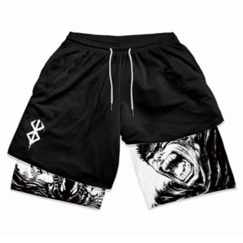 2023 Summer Leisure Fashion Men's Popular Printed Double Layer Shorts