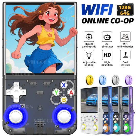 2025 R36Ultra Handheld Game Player Linux System 4inch IPS Portable Video Game Console For PSP/GBA/DC Wi-Fi Enabled RGB Joystick