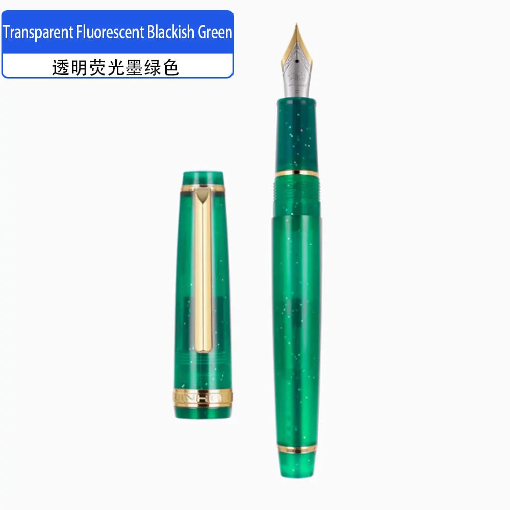 Jinhao 82 Gold Clip Series Luxury Resin Metal EF/F/M/Curved Nib Fountain Pen Rotation Opening Ink Pens School Office Supplies