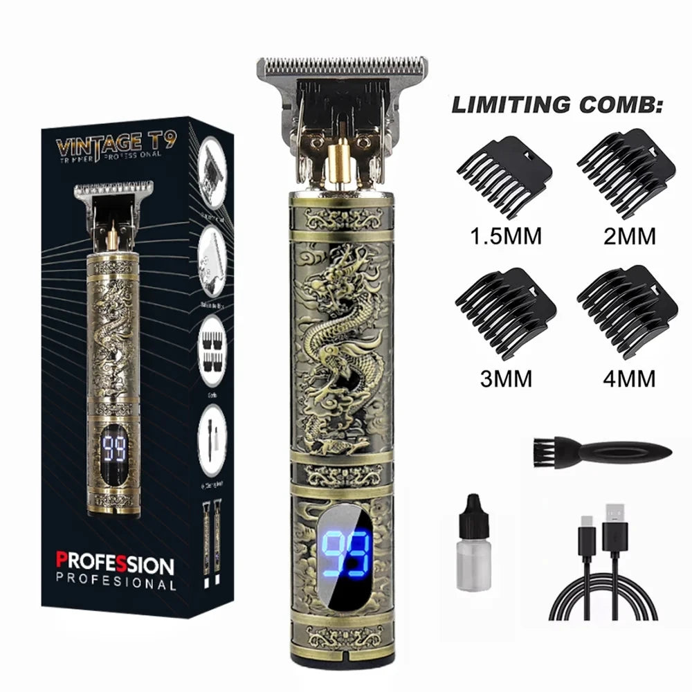 T9 LCD Electric Hairdresser Oil Shaving Head Electric Pusher Carving Electric