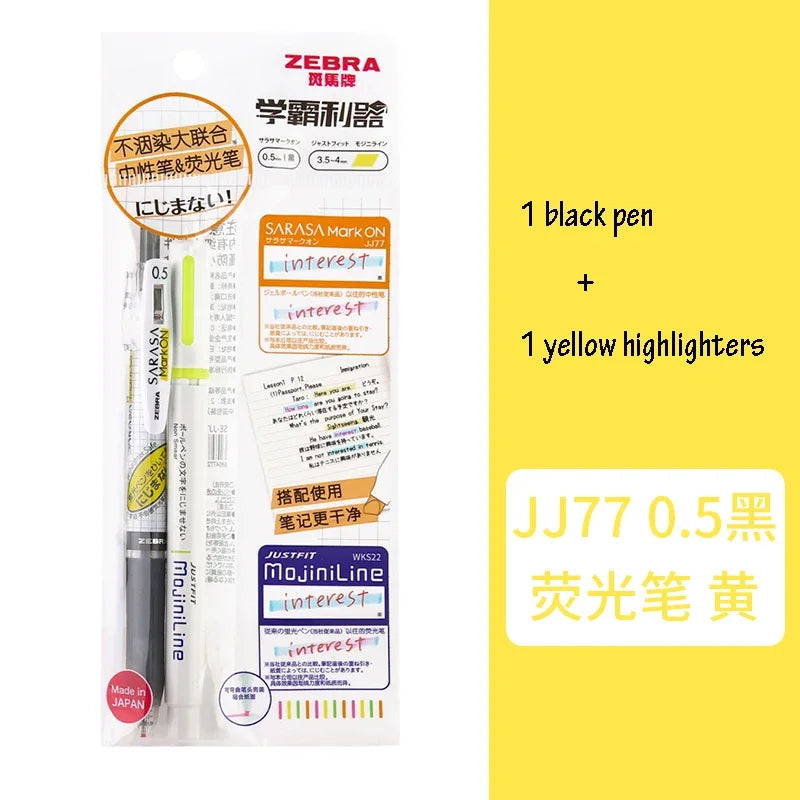 Zebra SARASA MARK ON Gel Pens Retractable No Smearing Quick-Drying Grid Body 0.4/0.5mm Japanese Pen Stationery School Supplies