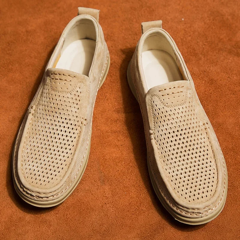 Men Loafers Summer Breathable Soft Luxury Brand