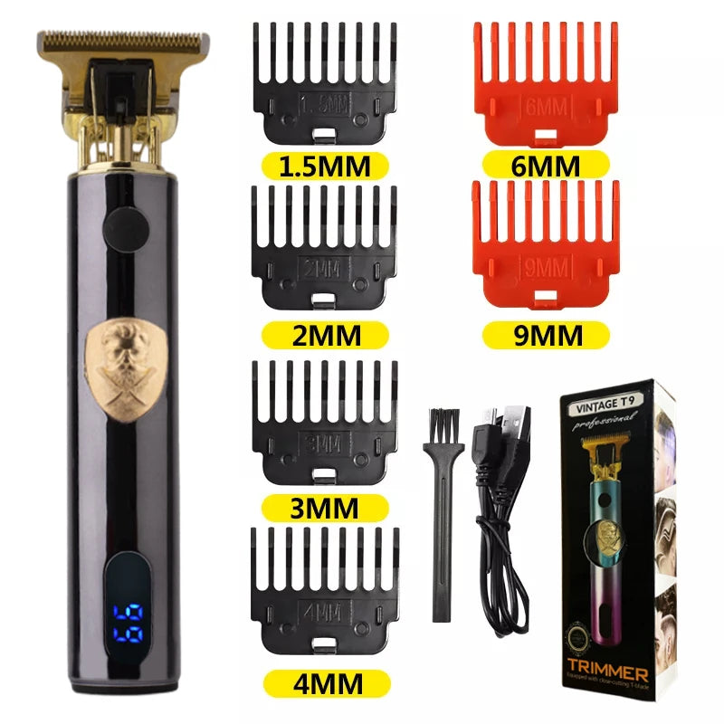 T9 LCD Electric Hairdresser Oil Shaving Head Electric Pusher Carving Electric