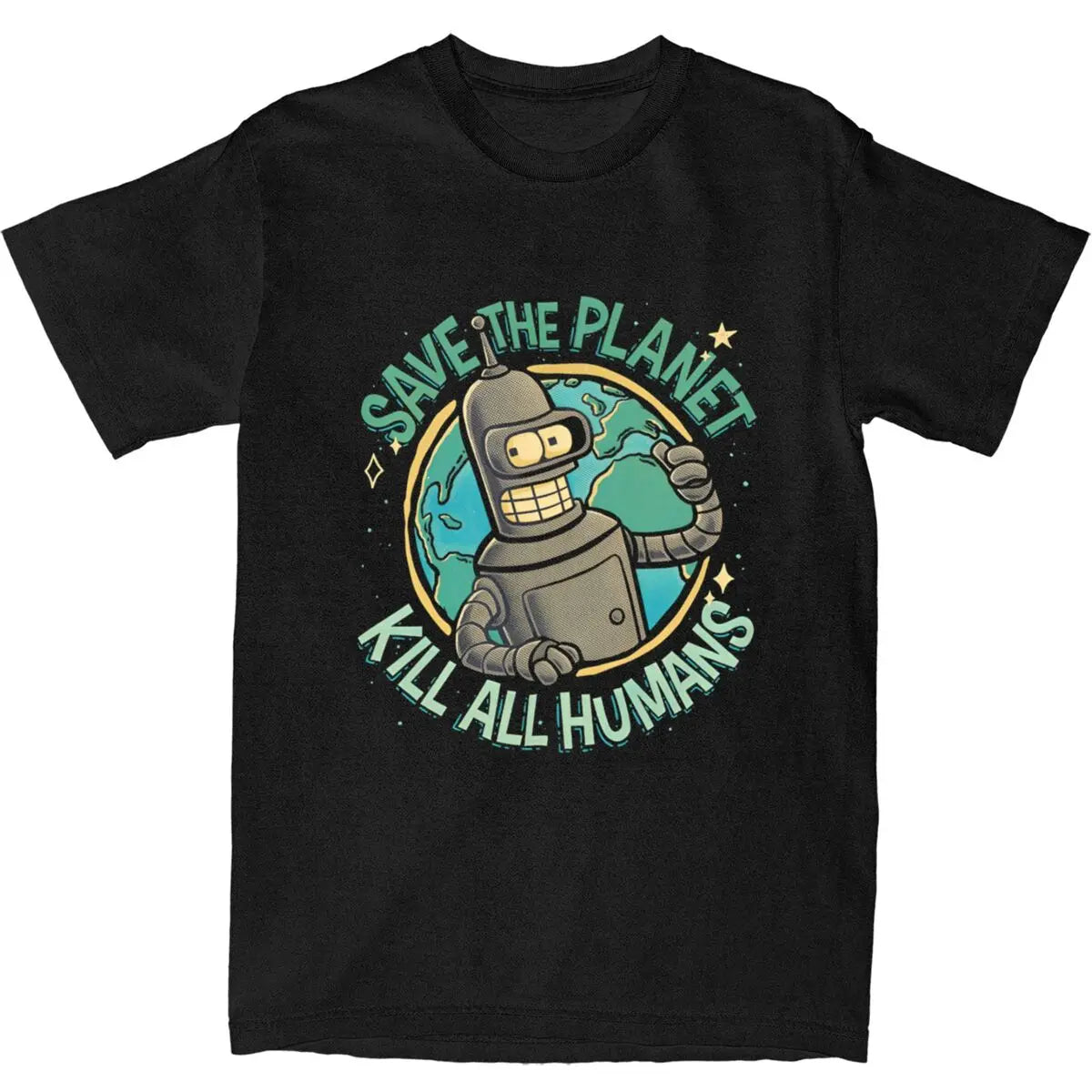 Fashion Futuramas Save Thr Planet T Shirt Unisex Round Neck Short Sleeve Top Tee 100%Cotton Summer Tops