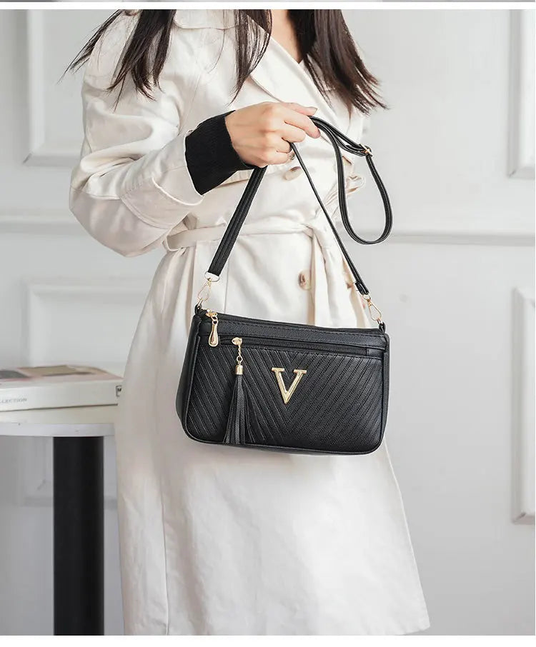 Women's Middle-aged Crossbody Bag Korean Version 2024 Spring/summer Fashion Trend Single Shoulder Bag Change Mobile Phone Purse