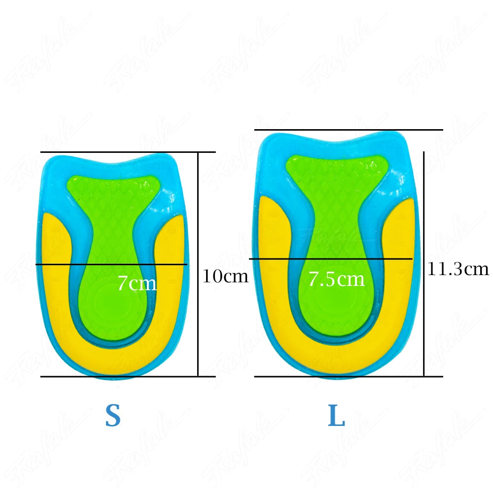 UPAKME Silicone Gel Insoles for Plantar Fasciitis Heel Spurs Pain Foot Cushions Massagers Care Elastic Half Heel  Unisex Inserts