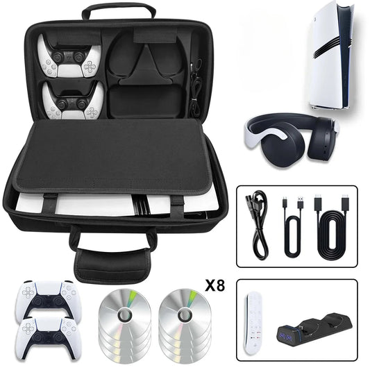 Carrying Case For PS5 Pro Bag Gamepad Console Controller Headphone Protective Travel Storage Handbag For Playstation 5 Pro