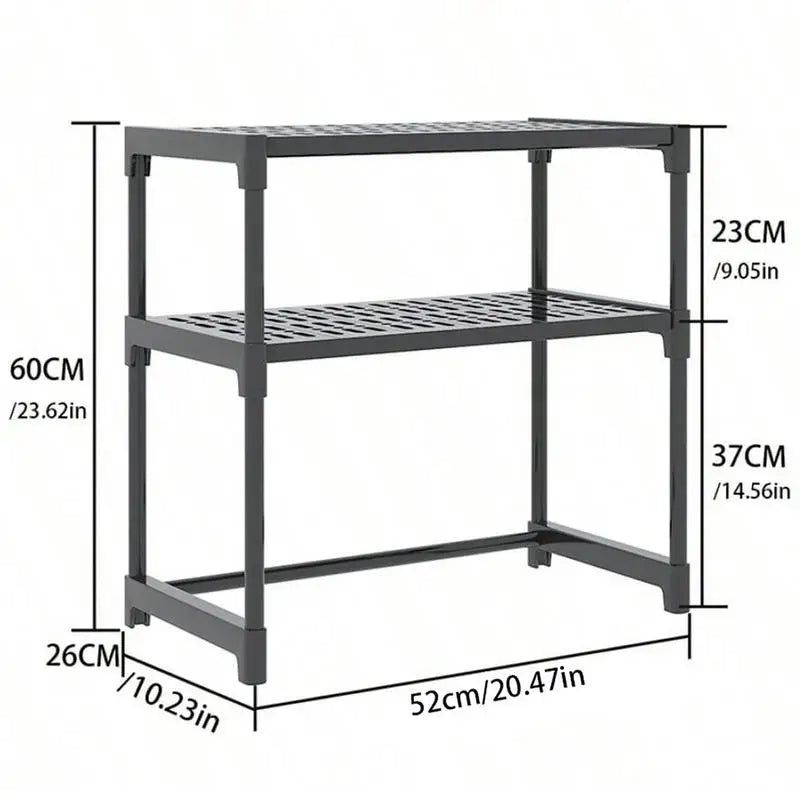 Kitchen Shelf, Microwave Rack, Oven, Air Fryer, Rice Cooker, Coffee Machine, Countertop, Layered Storage Rack Organizer Shelf