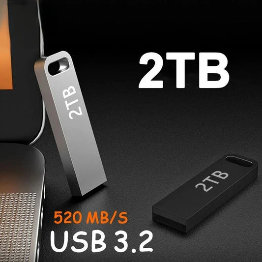 New 2TB Flash Drive USB 3.2 Super High Speed Transfer Metal Mini U Disk Pen Drive Type C Memory Waterproof Disk SSD U Drive