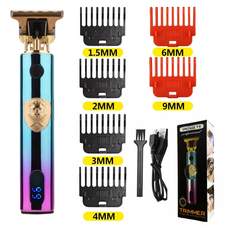 T9 LCD Electric Hairdresser Oil Shaving Head Electric Pusher Carving Electric
