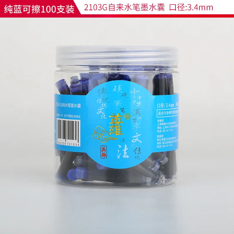 Hero 359/369/028 Ink Fountain Pen Ink 3.4MM Cartridge Disposable Blue Black Replaceable Ink 6 Pack Wholesale Ink Refill Kit