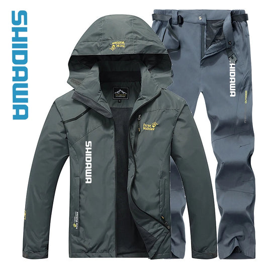 New Spring Autumn Windproof Waterproof Fishing Suits Men's Thin Hooded Camping Jacket Quick Drying Breathable Fishing Clothes