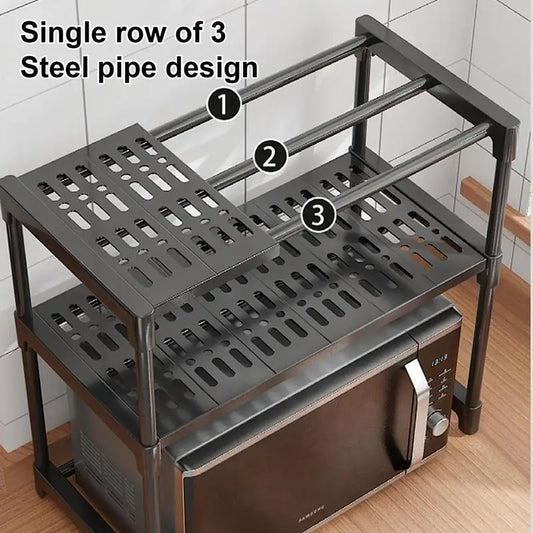Kitchen Shelf, Microwave Rack, Oven, Air Fryer, Rice Cooker, Coffee Machine, Countertop, Layered Storage Rack Organizer Shelf