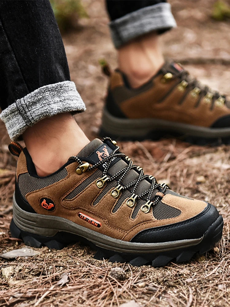 Winter Casual Shoes Men Leather Comfortable Walkng Shoes Autumn Classic Outdoor Sneakers Women High Top Hiking Sneakers Lace Up