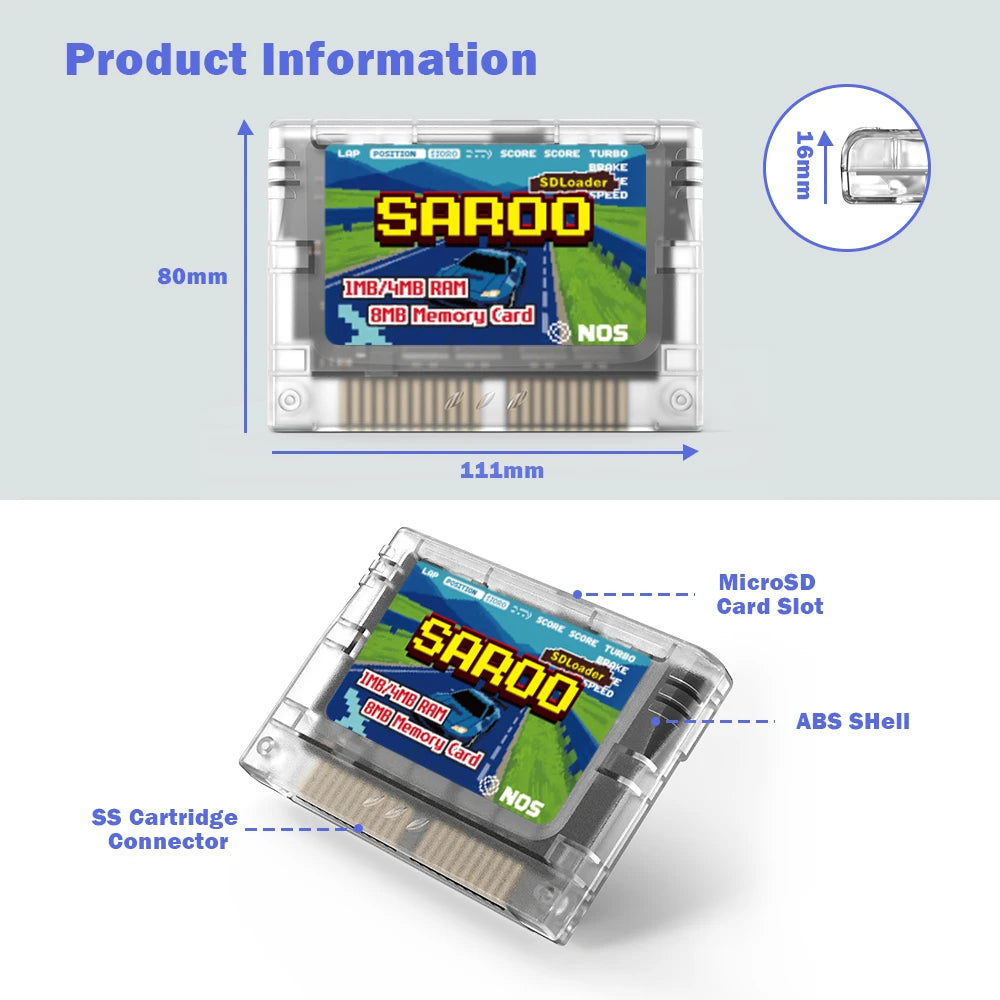 SAROO Optical Drive Emulator HDLoader FlashCart 1MB/4MB RAM 8MB Memory Card For Sega Saturn