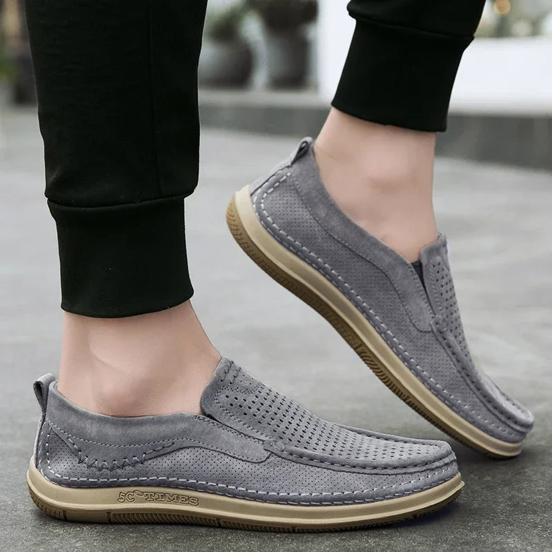 Men Loafers Summer Breathable Soft Luxury Brand
