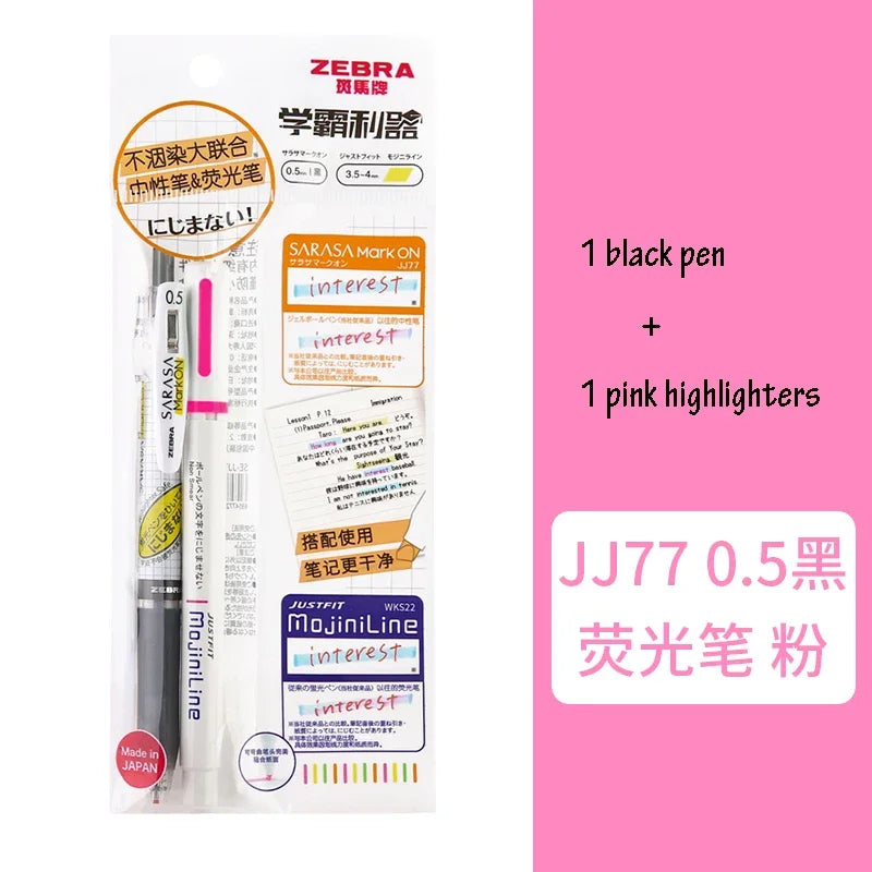 Zebra SARASA MARK ON Gel Pens Retractable No Smearing Quick-Drying Grid Body 0.4/0.5mm Japanese Pen Stationery School Supplies