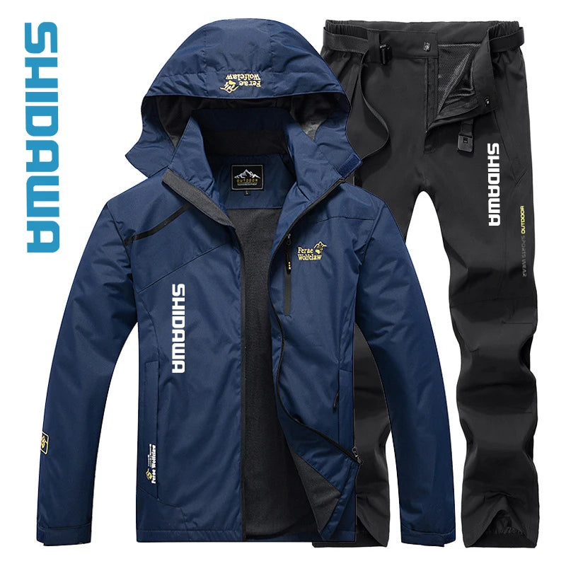 New Spring Autumn Windproof Waterproof Fishing Suits Men's Thin Hooded Camping Jacket Quick Drying Breathable Fishing Clothes