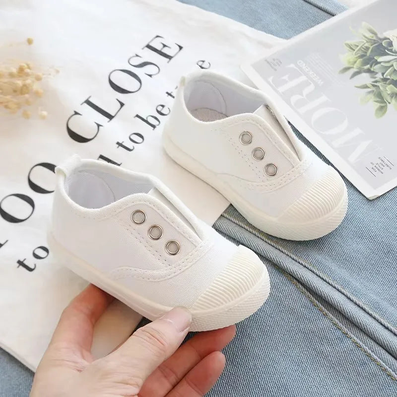 New Children's Low Cut Canvas Shoes Breathable Boys' Cloth Shoes Fashion Girls' Casual Shoes Colored Biscuit Shoes