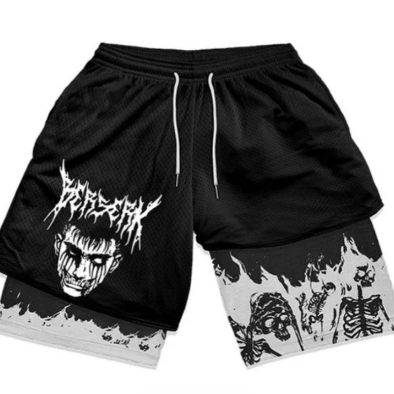 2023 Summer Leisure Fashion Men's Popular Printed Double Layer Shorts