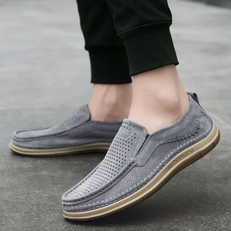 Men Loafers Summer Breathable Soft Luxury Brand