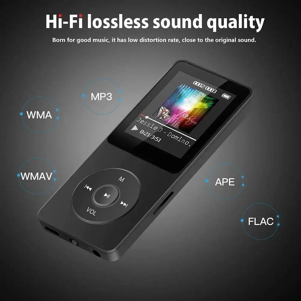 MP3 Player Portable Music Player Bluetooth 5.4 Music Stereo Player 1.8 inch Screen Support FM Radio E-Book Recording MP4 Player