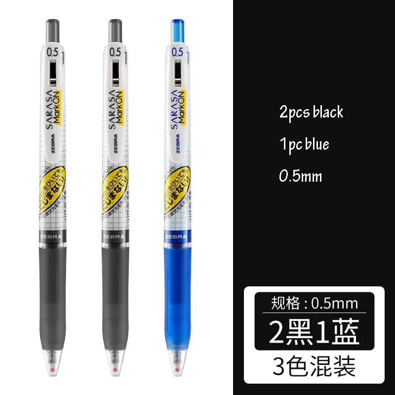Zebra SARASA MARK ON Gel Pens Retractable No Smearing Quick-Drying Grid Body 0.4/0.5mm Japanese Pen Stationery School Supplies