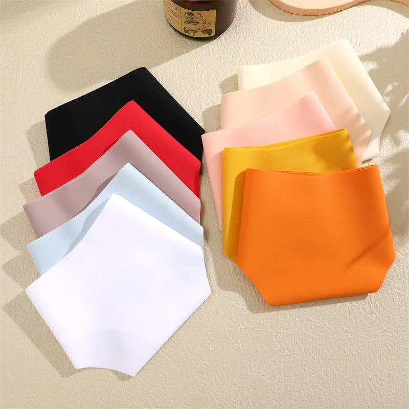 5PCS Ice Silk Seamless Thongs Women V Waist G
