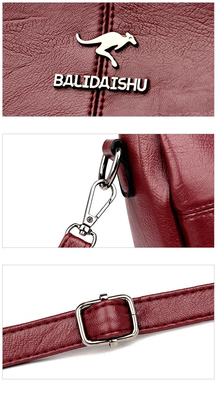 Women Embroidery Tote Bag High Quality Leather Ladies Handbag