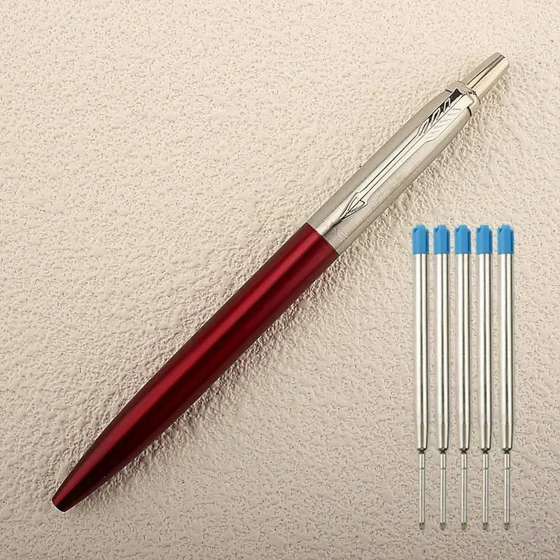 9 Colors Metal Ballpoint Pens Automatic Ball Pen G2 RefillBlue Ink For School Office Stationery Supplies Writing 0.7mm