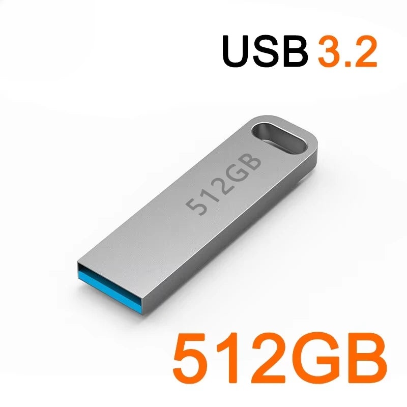 New 2TB Flash Drive USB 3.2 Super High Speed Transfer Metal Mini U Disk Pen Drive Type C Memory Waterproof Disk SSD U Drive