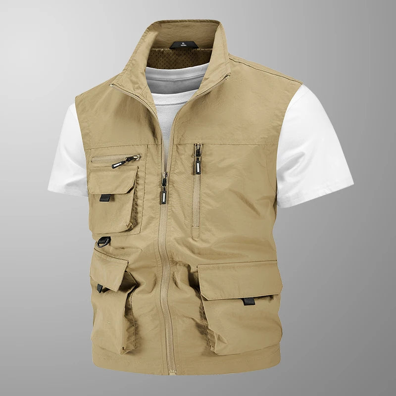 Jacket Hunting Camping Men's Work Vest Tactical Windbreaker Men Large Size Golf Sleeveless Fishing Waterproof Coat Summer Vest