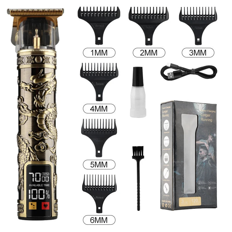 T9 LCD Electric Hairdresser Oil Shaving Head Electric Pusher Carving Electric