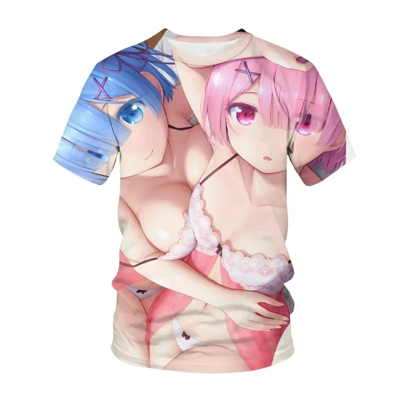 New Anime Re:zero  3D Printed T-Shirt Men Women Cosplay  Short Sleeve Cute Fashion Kawaii  T-Shirt Harajuku Clothes