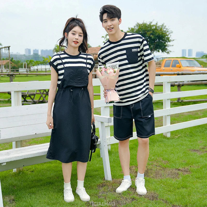 Dress 2025 Woman Family Couple Matching Clothes Parent-child Mom Daughter Dress Dad Son T Shirt Sibling Brother Sister Outfits