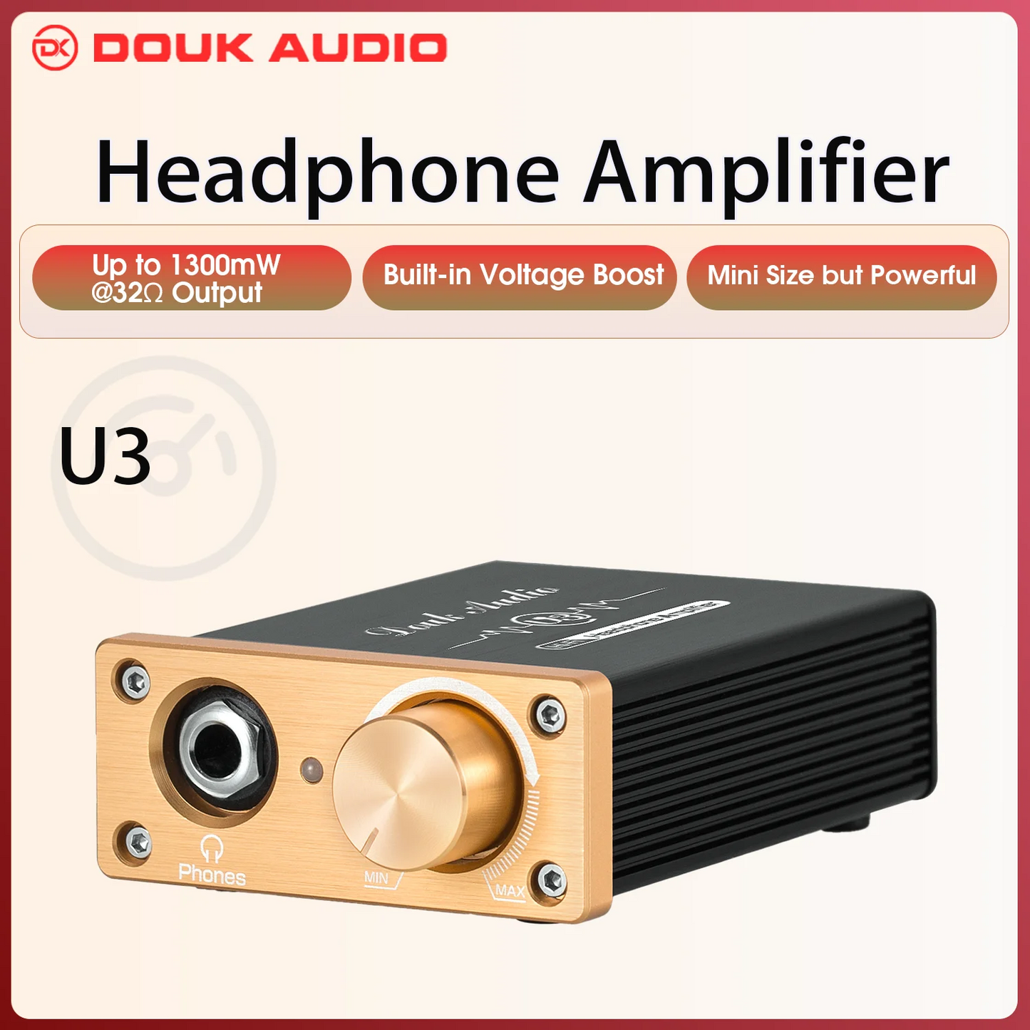 Douk Audio U3 Mini Pure Class A Headphone Amplifier HiFi Ultra-compact Home Desktop Stereo Amp for HD580/HD600/HD650 Headsets