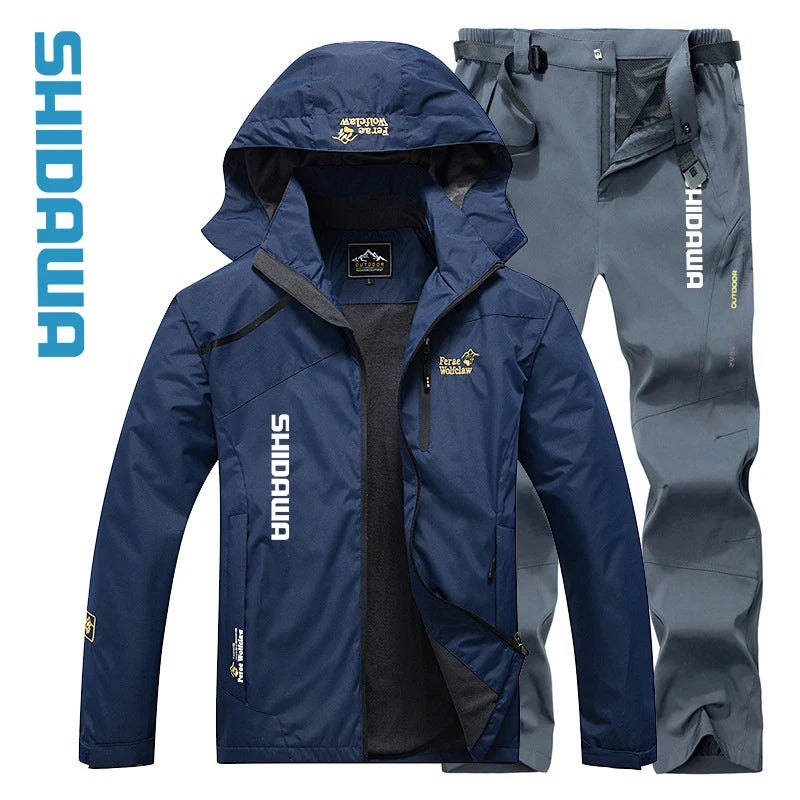 New Spring Autumn Windproof Waterproof Fishing Suits Men's Thin Hooded Camping Jacket Quick Drying Breathable Fishing Clothes